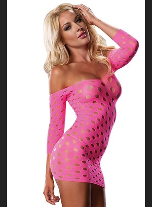 Эротическое мини платье Leg Avenue Seamless Off Shoulder Mini Dress Pink