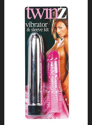 Набор - вибратор и насадка Twinz Vibrator Sleeve Kit