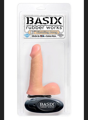Реалистичный вибратор Basix 6 inch Vibrating Dong - Flesh