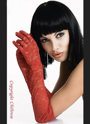 Красные кружевные перчатки Gloria Red Chilirose