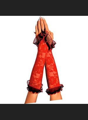Кружевные перчатки Lace Gloves O/S  Red