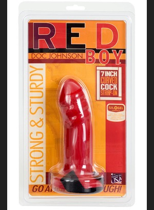 Фаллопротез Red Boy 7 Curved Cock Strap-On