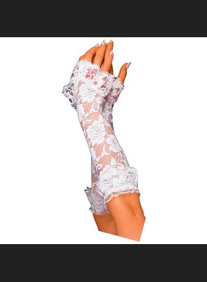 Кружевные перчатки Lace Gloves Os White