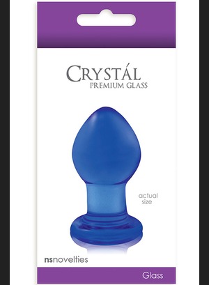 Стеклянная анальная пробка Crystal Small Blue