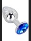 Анальная пробка Silver Small Blue Crystal