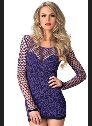 Эротическое мини платье Leg Avenue Seamless Leopard Mini Dress